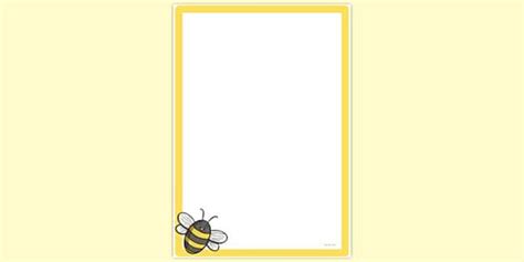 Free Simple Blank Honey Bee Page Border Page Borders Twinkl