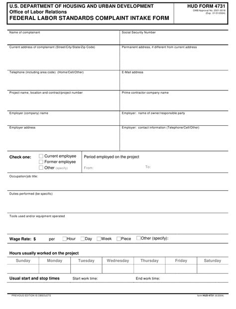 Form Hud 4731 Fill Out Sign Online And Download Fillable Pdf