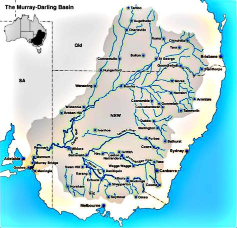 Major Rivers In Australia Map