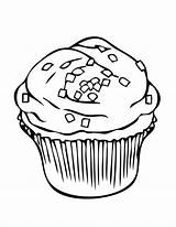 Cupcake Coloring Sprinkles Topping Netart sketch template