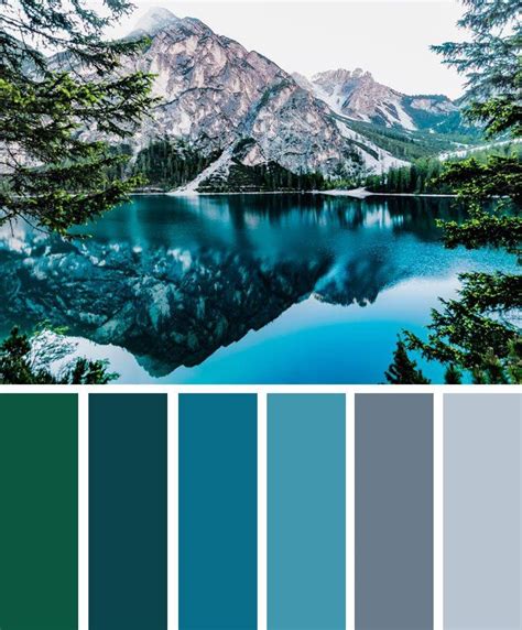 Green Blue And Grey Landscape Color Inspiration Color Palette Grey