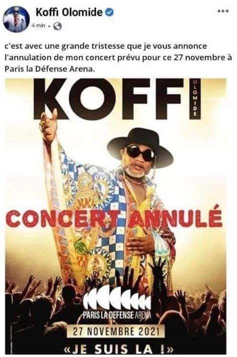 Musique Le Concert De Koffi Olomide à Paris Naura Pas Lieu Adiac