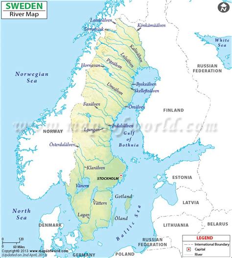 Sweden River Map River Map Of Sweden Major Rivers And Lakes Of Sweden
