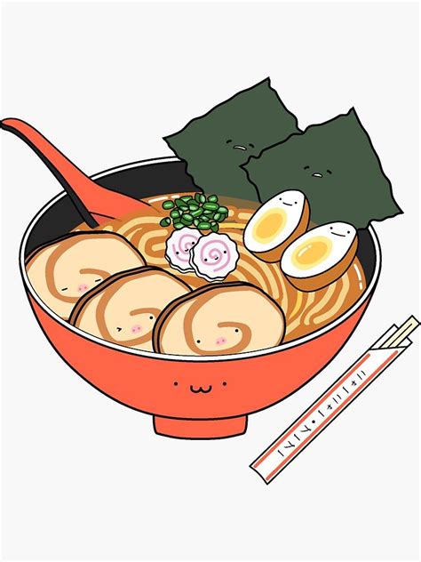 Cute Ramen Pigu Sticker By Nonamemiu In 2021 Noodle Art Cute