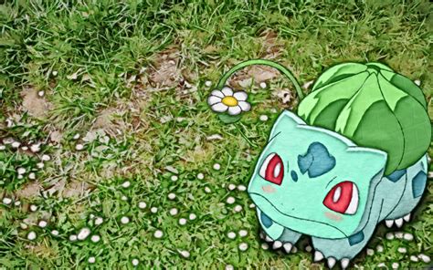 Pokemon Balbasaur Digital Wallpaper Bulbasaur Grass Flowers Pokémon