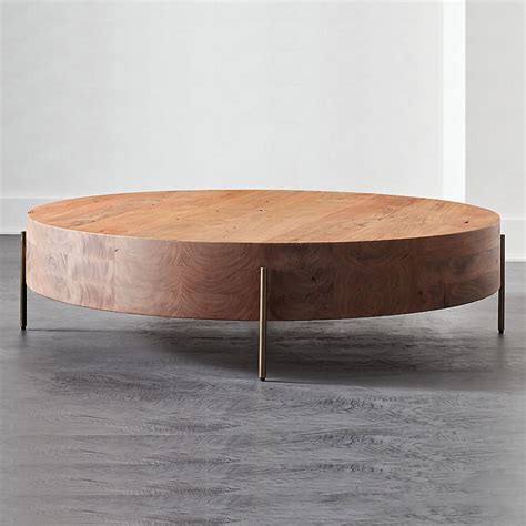 Retro Round Coffee Table With Solid Wood Tabletop Metal Legs In 2021