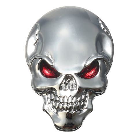 Metal Demonic Skull Bone 3d Car Motorcycle Sticker Emblem Badge Decal