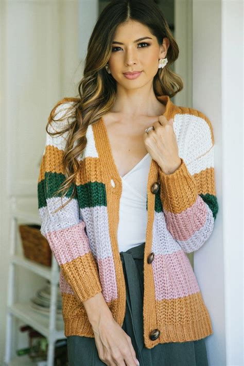 Shelby Colorblock Cardigan Morning Lavender Cardigan Cute Sweaters
