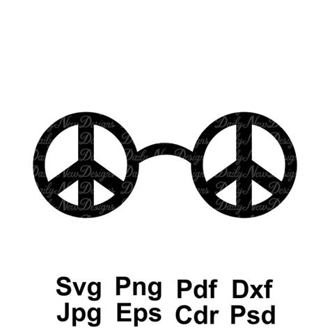 Peace Symbol Glasses Svg Peace Svg Tshirt Svg Mug Svg Etsy Israel