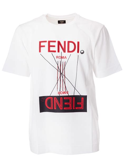 Fendi Logo Print T Shirt Modesens Shirts Print T Shirt T Shirt