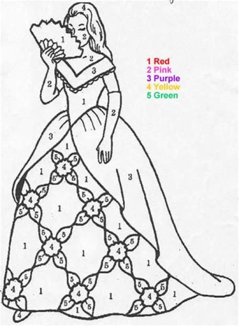 Princess Color By Number Printables
