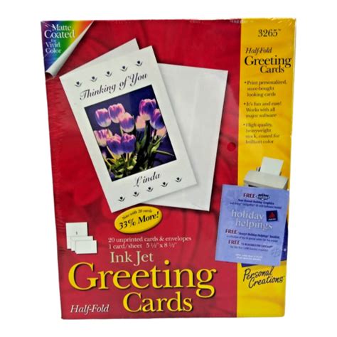 Avery Greeting Cards And Envelopes Half Fold Inkjet 3265 20box 5