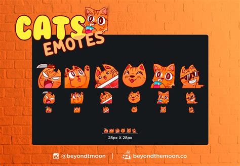 6 Cute Orange Cats Twitch Emotes Pack 1 Orange Cats Twitch Cat Hug