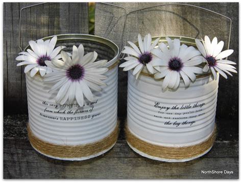 Northshore Days Up Cycled Painted Tin Cans