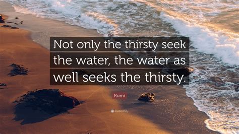 Rumi Quote Not Only The Thirsty Seek The Water The Water As Well