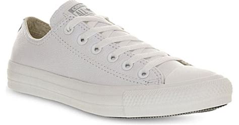 Converse All Star Low Top Leather Trainers In White For Men Lyst