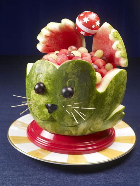 Seal Watermelon Carving Watermelon Board Veggie Art Fruit And