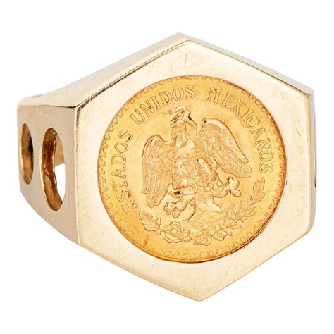14 Karat Yellow Gold Onyx Mens Coin Signet Ring At 1stdibs