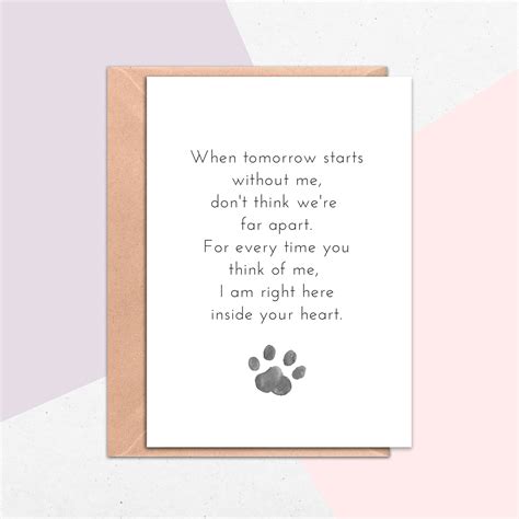 Pet Loss Sympathy Card Pet Bereavement Card Pet Death Etsy Australia