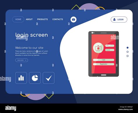 Quality One Page Login Screen Website Template Vector Eps Modern Web