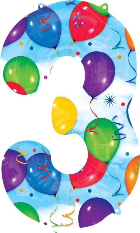 number 3 celebration foil balloon 34in party city party city balloons foil balloons balloons