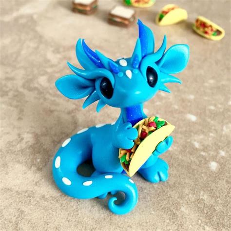 Taco Dragon By Dragonsandbeasties Polymer Clay Dragon Clay Monsters