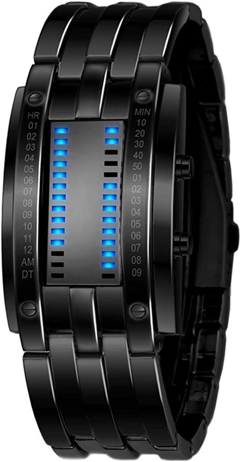 Mens Unusual Watches Blue Led Illuminator Watch Creative Digital