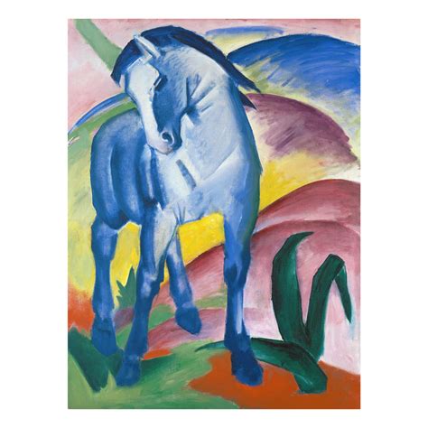 Glasbild Kunstdruck Franz Marc Blaues Pferd I Expressionismus