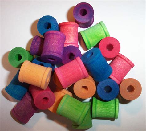 Color Wooden Spools 58 Bag Of 5