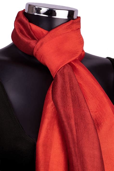 Red Silk Scarf Plain Red Scarf Raw Silk Scarves And Shawls Etsy Uk