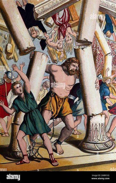 Israel Suicide Of Samson By Grasping The Two Pillars Of The Temple Of