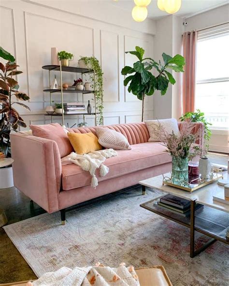45 Blush Pink Living Room Ideas Modern Interiors Trendy Color Scheme In 2022 Pink Couch