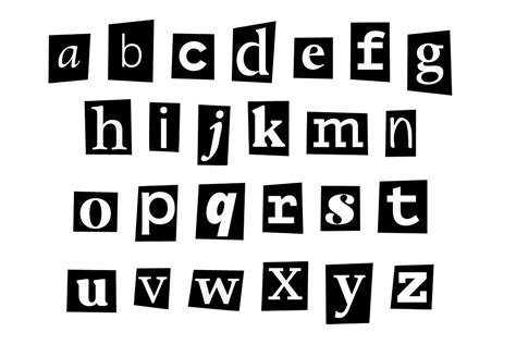 Cut Paste Font Lettering Lettering Alphabet Aesthetic Stickers