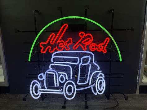 Urban Auctions Huge 3 Colour Neon Hot Rod Sign 30 X32 Working