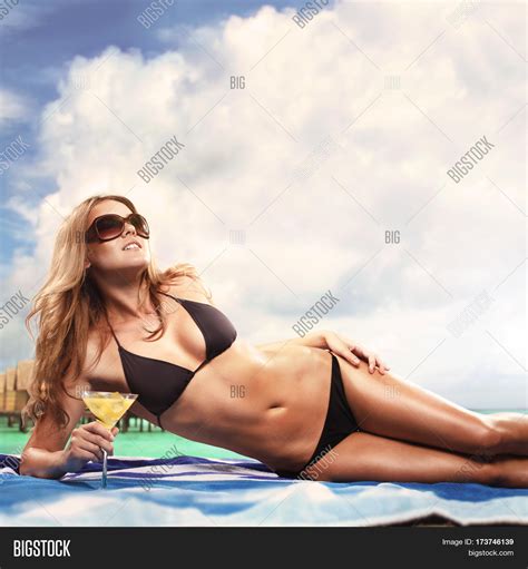 Girl Bikini Lying On Image And Photo Free Trial Bigstock