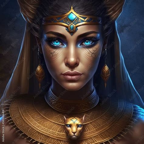 Ancient Egyptian Goddess Bastet As Woman Generative Ai Stock Illustration Adobe Stock