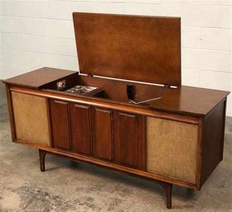 Refurbished Midcentury Stereo Console Vintage Stereo Cabinet Vintage