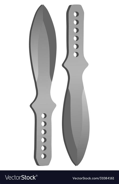Two Isolated Realistic Throwing Knives Royalty Free Vector