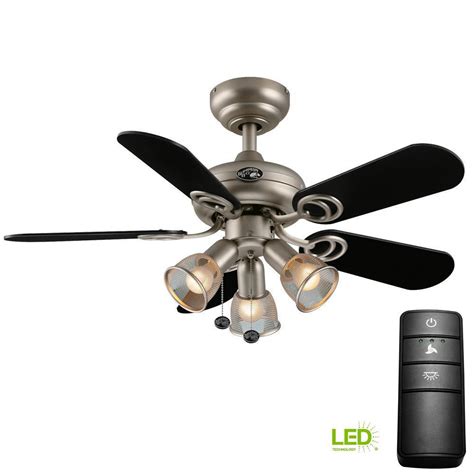 Select hampton bay fan models include a remote control, which allows you to stay in one place and adjust the fan speed or dim the lights. Hampton Bay San Marino 36 in. LED Brushed Steel Ceiling ...