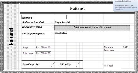 Selain kwitansi pembelian tanah sebagai bukti sah, keberadaannya juga dibutuhkan disaat ingin balik nama tanah di notaris. Download Kwitansi Sederhana File Excel (Dengan gambar ...