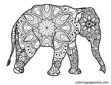 Elephant Adult Coloring Page Free Printable Coloring Pages