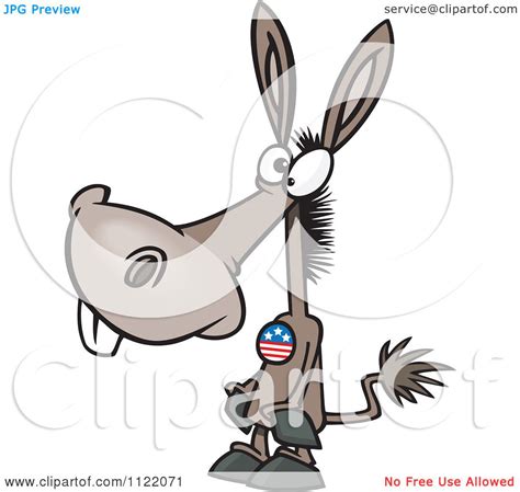 Maybe you would like to learn more about one of these? Cartoon Of A Democratic Donkey Wearing A Button - Royalty ...