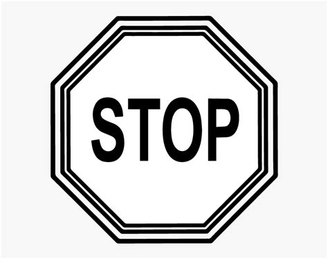 Stop Sign Black And White Printable