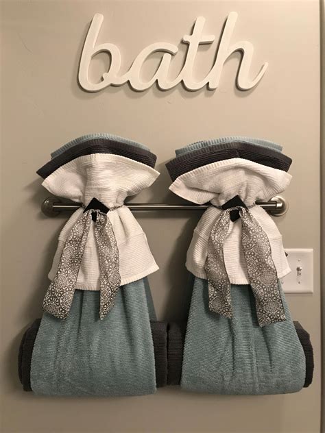 Keyhole hangers are attached so your towel hook is easy to hang and always hangs flush! Decorating With Bathroom Towels | Towel rack bathroom ...