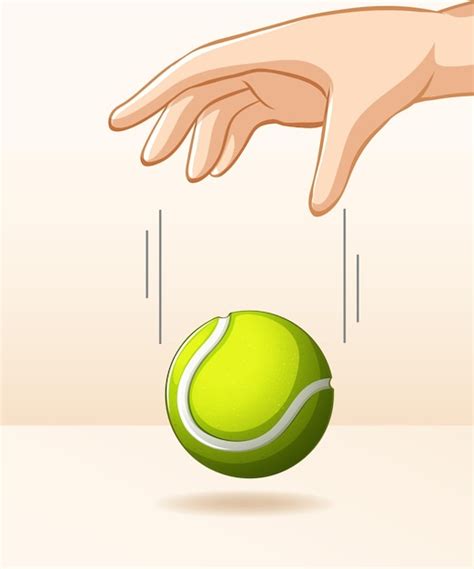 Free Vector Hand Dropping Tennis Ball For Gravity Experiment