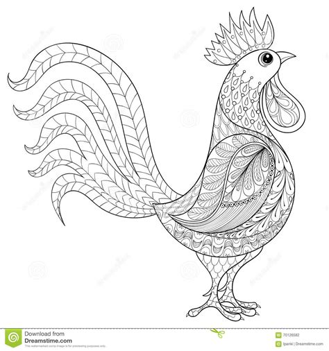 Zentangle animal coloring pages thanksgiving coloring pages zentangle art turkey drawing color art art projects art pages. Vector Rooster, Zentangle Domestic Farmer Bird For Adult ...