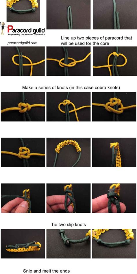 This cobra paracord bracelet project uses approximately 10 ft of 550 paracord. How to make an adjustable paracord bracelet - Paracord ...
