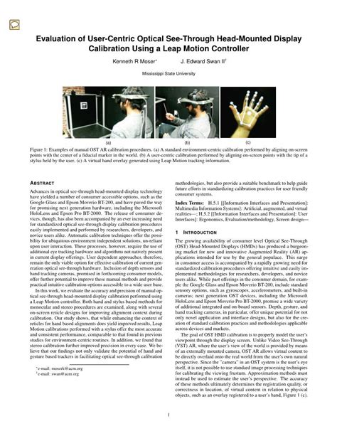 Evaluation Of User Centric Optical See Through Head Mounted Display