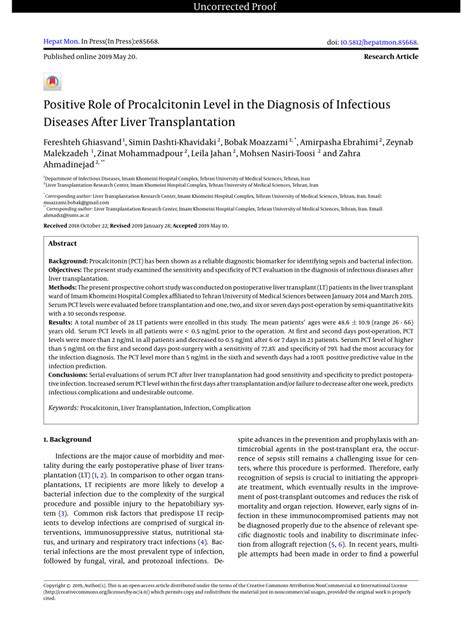 Pdf Positive Role Of Procalcitonin Level In The Diagnosis Of