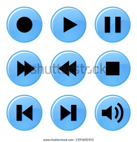 Media Player Buttons Colors Vector Illustration Stock Vector Royalty